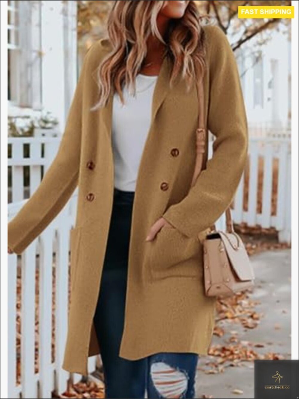 Open Front Cardigan Sweater Long Sleeve Notch Collar Knit Jacket Business - Picture 3 of 7